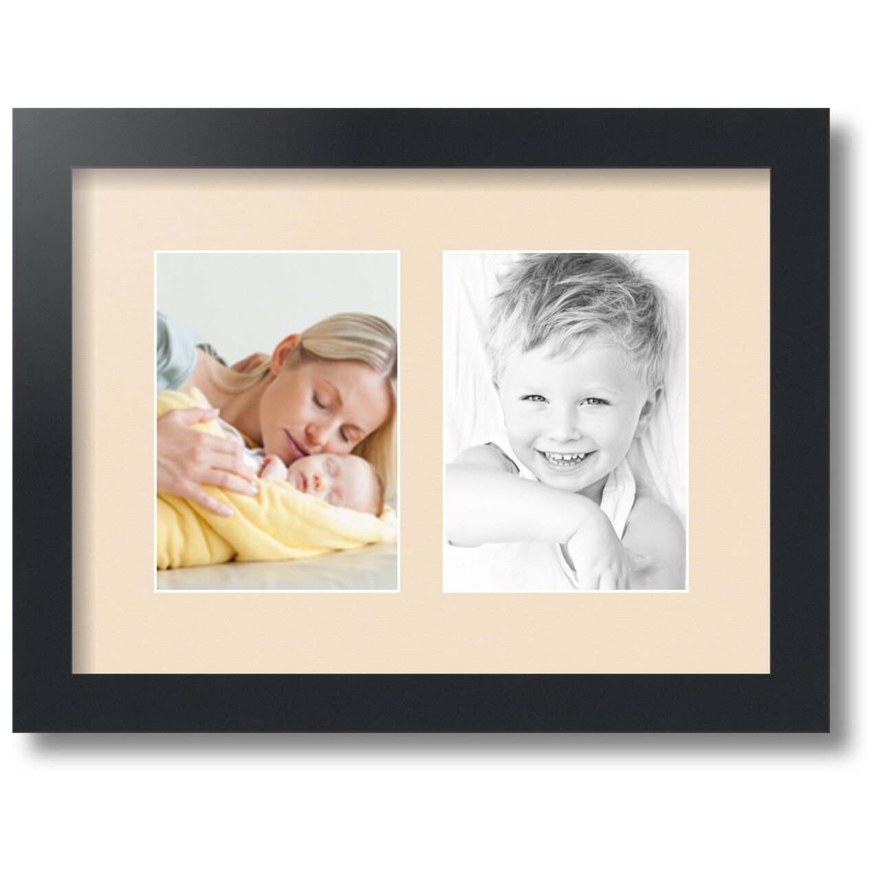 ArtToFrames Collage Photo Picture Frame with 2 - 5x7 inch Openings, Framed in Black with Over 62 Mat Color Options and Regular Glass (CSM-3926-35)